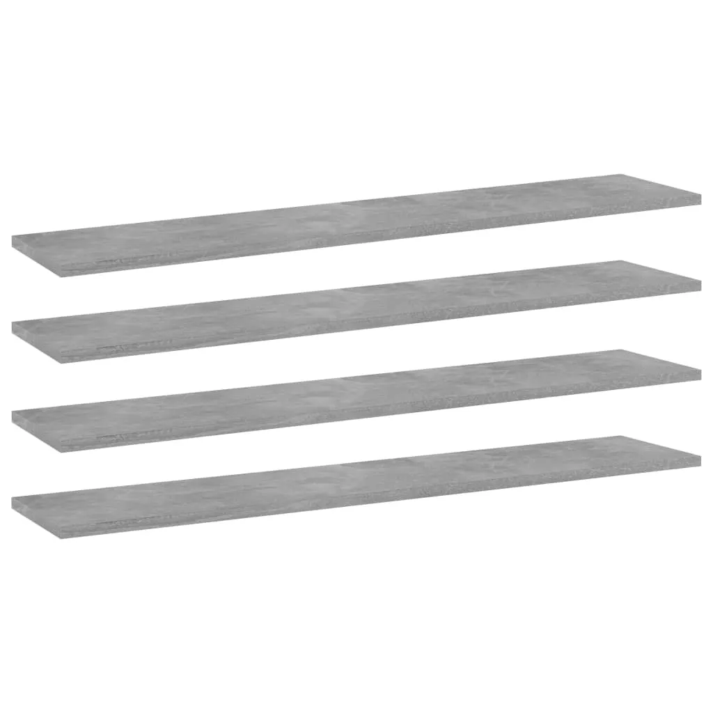 Étagères de rechange 4 pièces Gris béton 100x20cm pour Bibliothèque