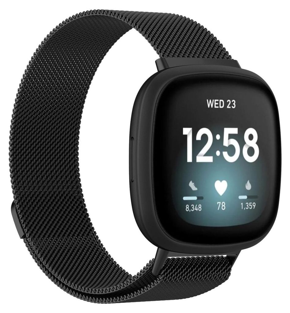 Für Fitbit Versa 4 + 3 Sense 1+ 2 Magnet Metall Watch Uhr Produktbild 