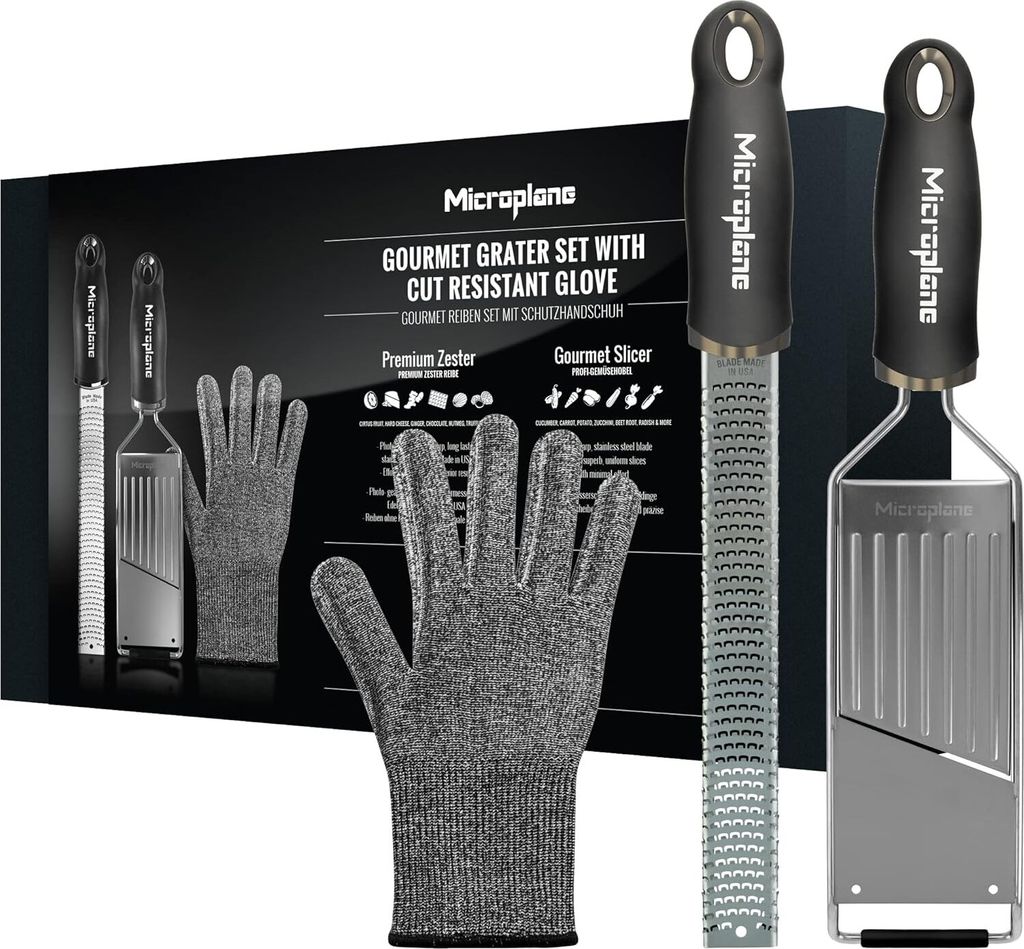 MICROPLANE Gourmet Reibenset mit Handschuh Produktbild 1