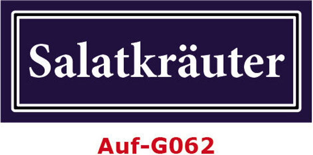 2 Stück Gewürzaufkleber Salatkräuter 40x16mm Gewürzetiketten Sticker Lebensmittel (Auf-G062)