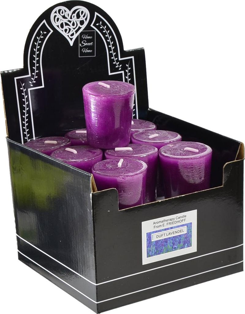 Votiv - Duftkerze 18er Karton intensiv duftend Lavendel