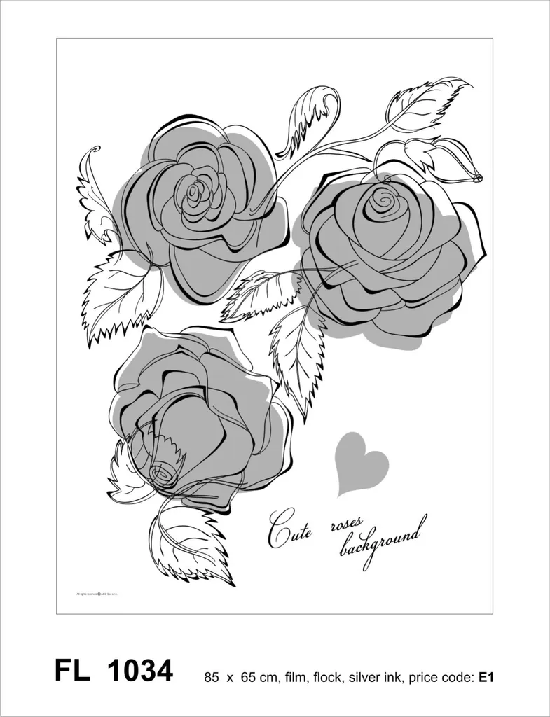 Sticker Mural XXL Fleurs Gris et Blanc Sanders : Design Épuré 85x65 cm