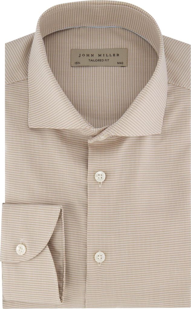 John Miller Hemd Baumwolle beige kariert