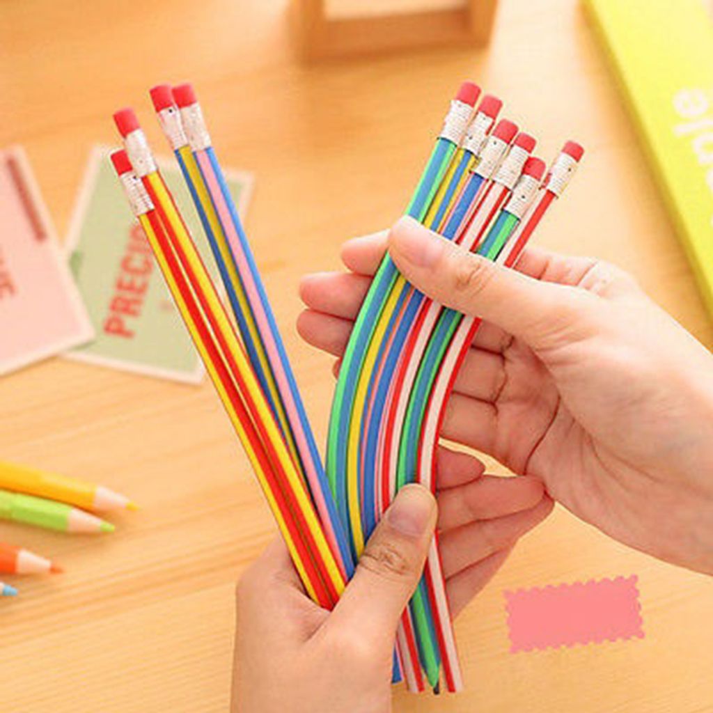 5 PCs farbenfrohe magische biege flexible weiche Stifte Stift mit Radiergummi -Kids Study Gift