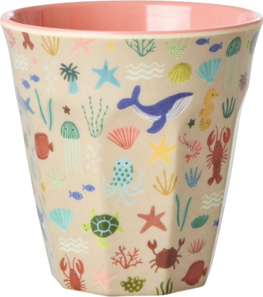 Rice Melamin Becher - Coral Ocean Print 250ml