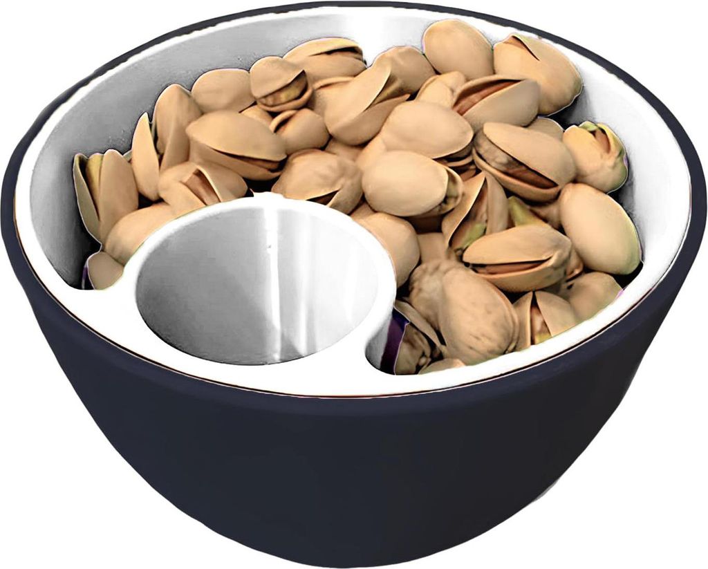 3D-gedruckte Schale für Nüsse und Kerne, Snackbehälter, Doppelschale mit Fach für Schalen, Pistazien, Kirschen, Früchte, Süßigkeiten, Servie...
