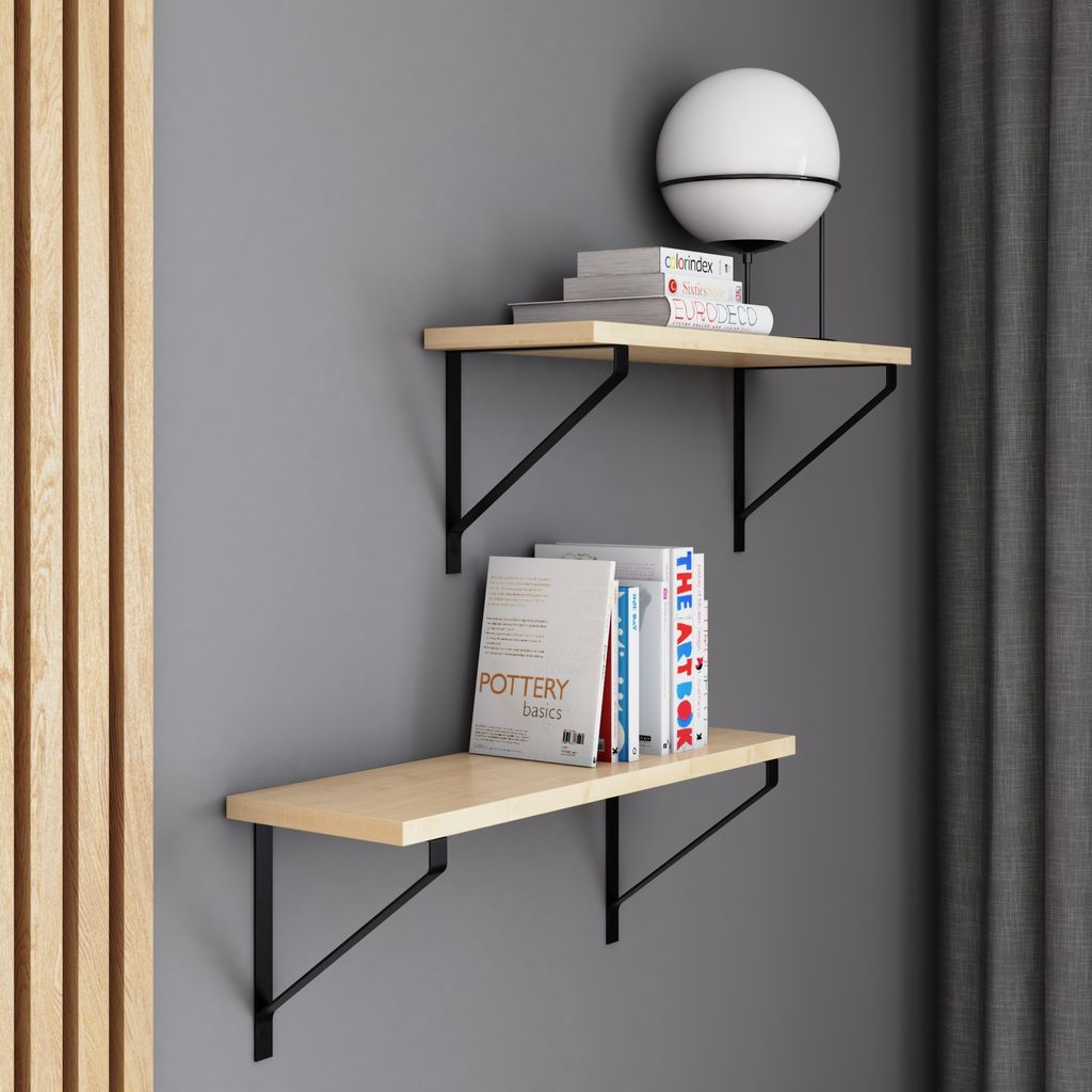 AKKE Ahorn Hängeregal GINO-II modern LOFT-style LxB: 80x20 cm
