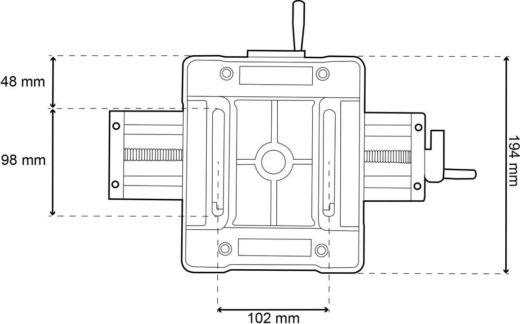 PAULIMOT Kreuztisch aus Aluminium 350 x 100 mm mit Rundsäulenführung