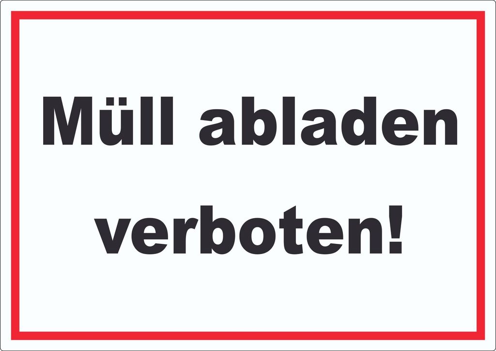 Müll abladen verboten Aufkleber A4 (210x297mm)