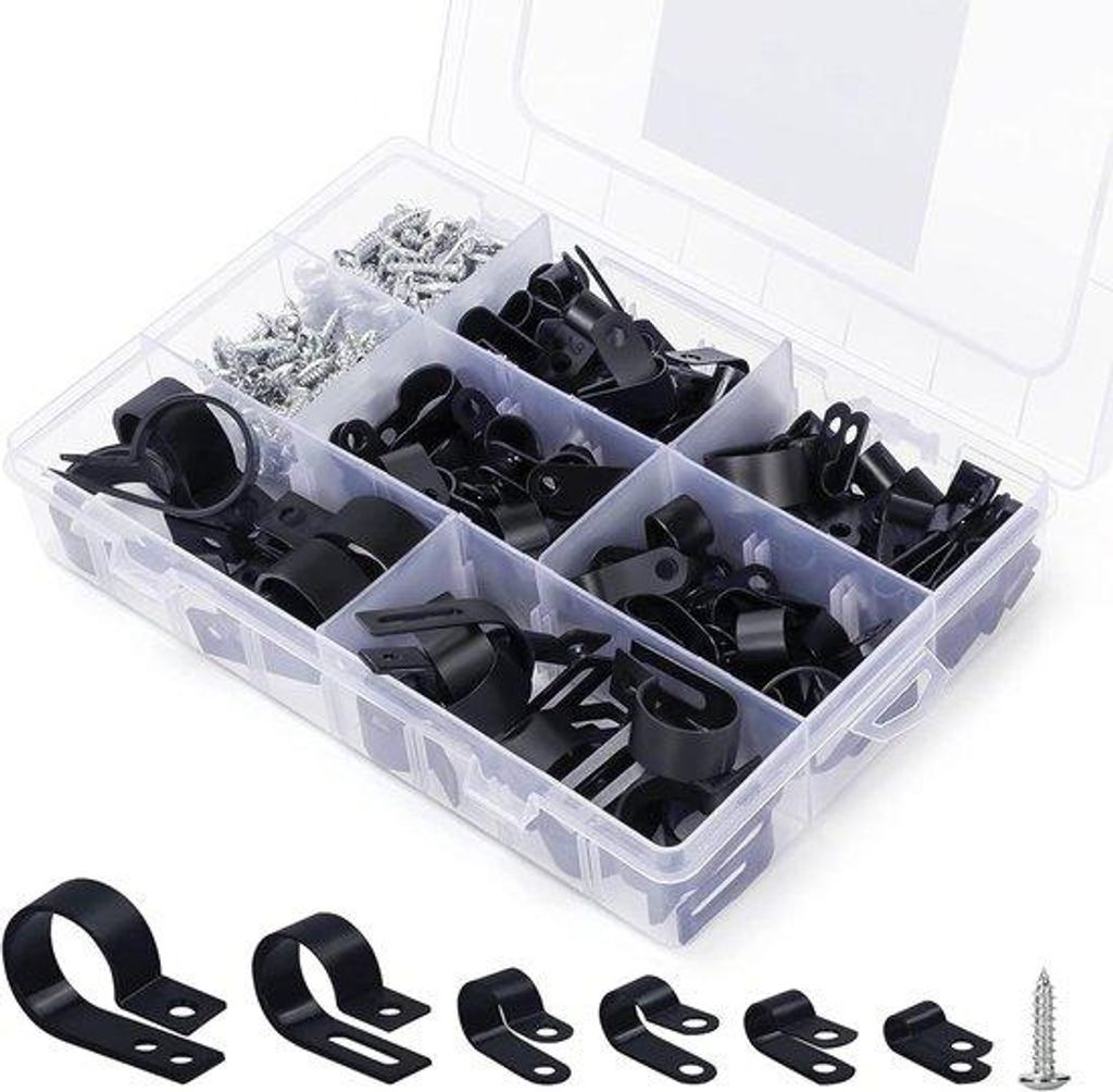 Elektrische Kabelbinders Nylon Kabelklemmen Assortiment Set - schwarze Kabelklemmen - elektrische Kabelbindung.