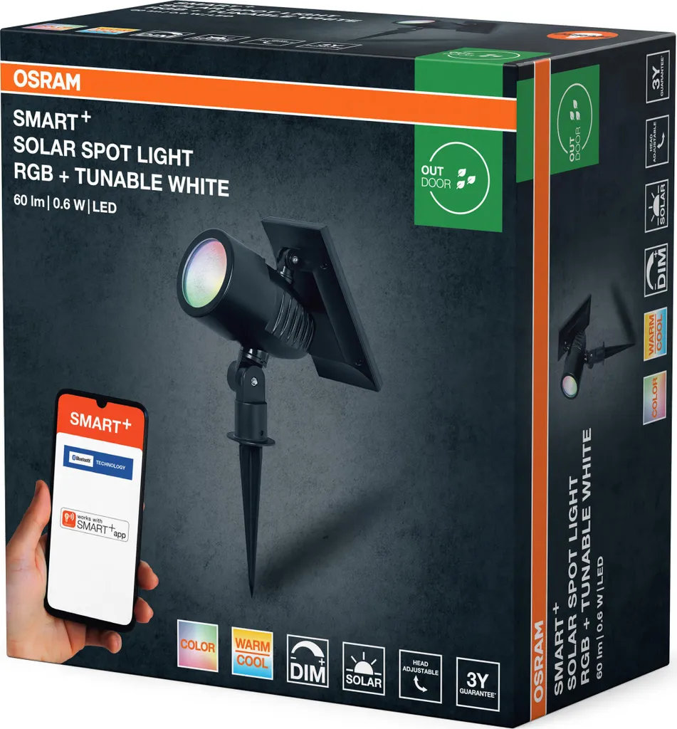Éclairage de jardin solaire sans fil Bluetooth pour allée et terrasse