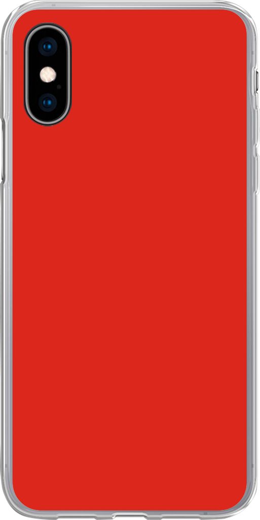 MuchoWow Handyhülle Schutzhülle Hülle für Telefoonhoesje iPhone X Rot - Farbe - Einfarbig Silikon Softcase Handy Hülle - Handyhülle