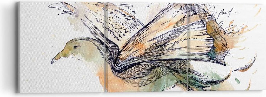 Bild auf Leinwand - Leinwandbild - Vogel Fantasie Konzept - 90x30cm - Wand Bild - Wanddeko - Leinwanddruck - Bilder - Kunstdruck - Wanddekoration -...
