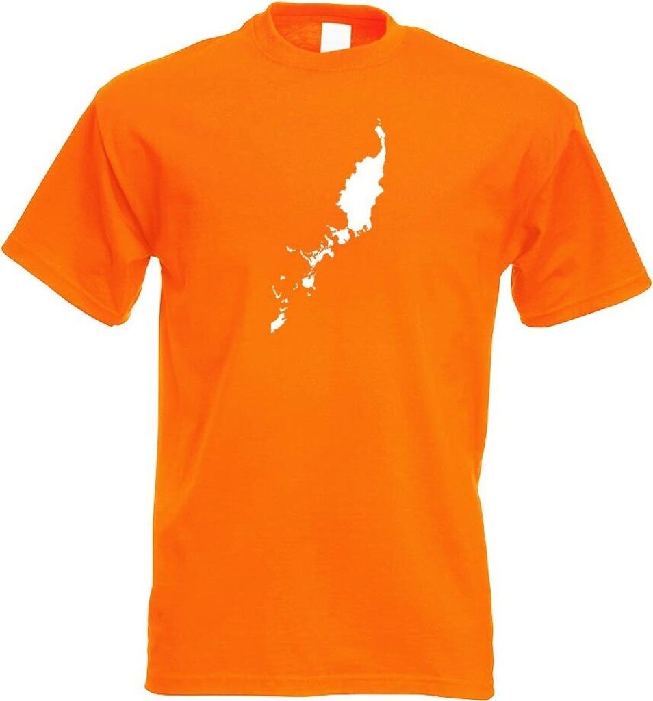 Kiwistar - T-Shirt - orange - Palau Umriss Kontur Herren Funshirt Bedruckt Design Sprüche Spruch Motive - mit Motiv Bedruckt - Funshirt Design - S...