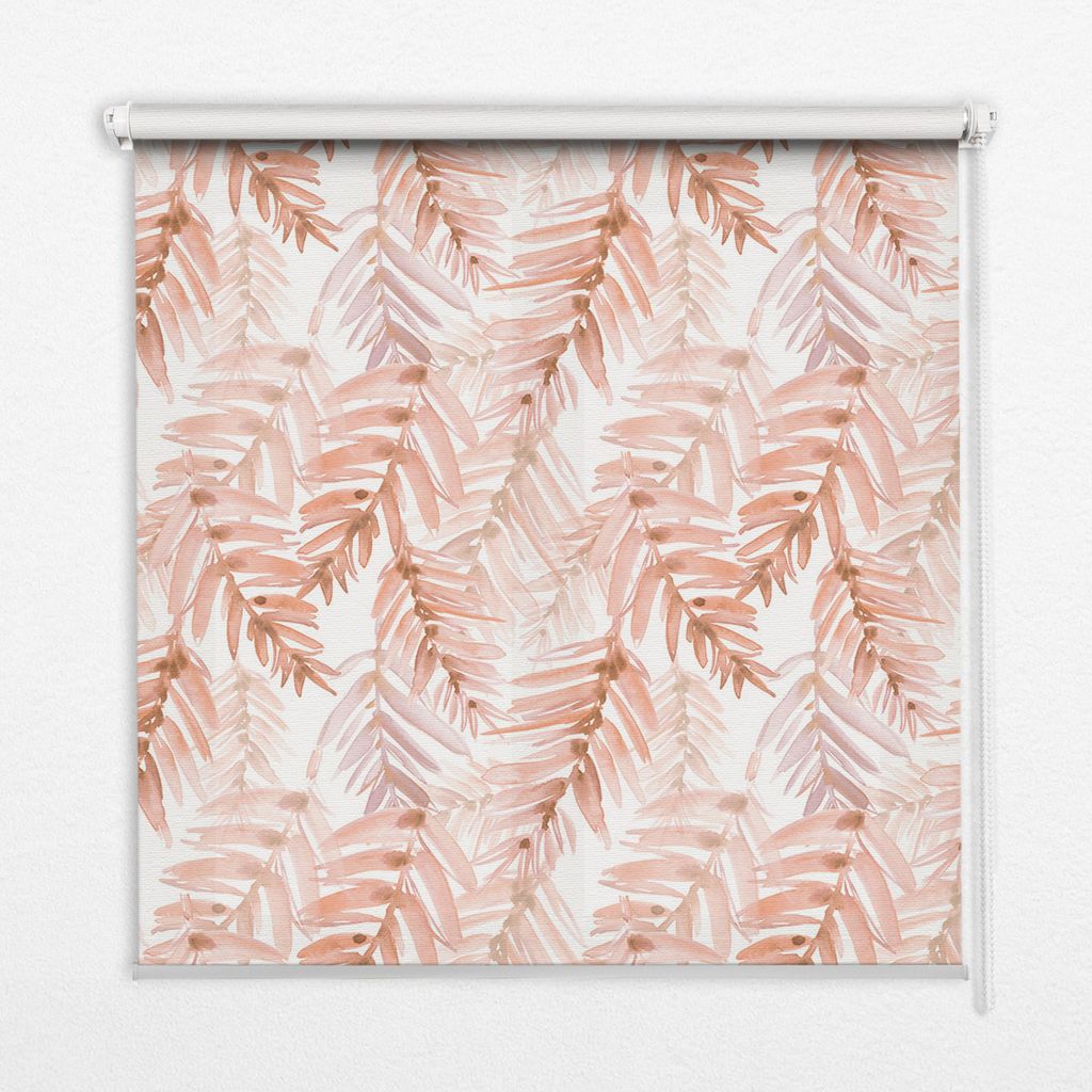 Seitenzug-Rollo Fensterrollo Jalousie - Thermo-Rollo Verdunkelungsrollo - 70x140 cm - Rosa Blätter