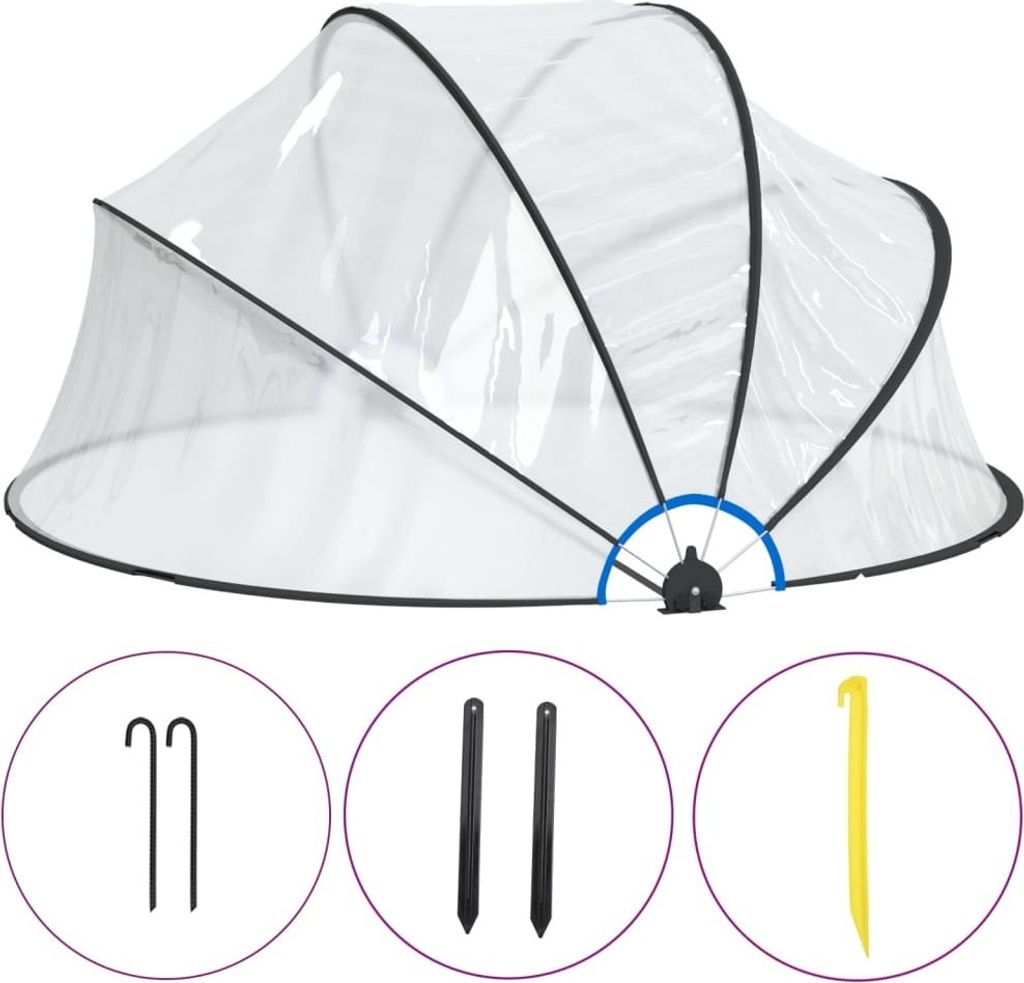 vidaXL Pool-Kuppel Rund 315x158 cm PVC Produktbild 4