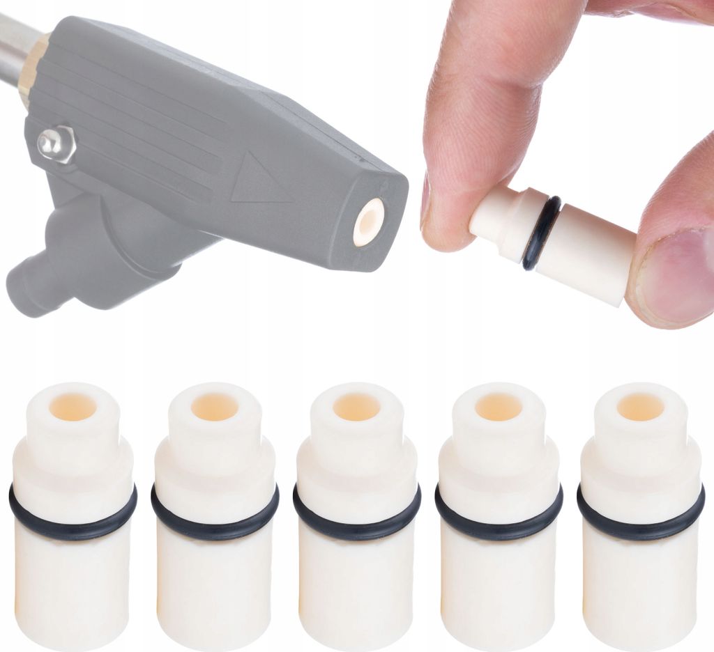 Rosfix Set Keramikdüsen 5 Stk. – Ersatz für Sandstrahlaufsatz Kärcher K2–K7 | Ø11,2 mm, Länge 25,5 mm, Auslass 8,6 mm | Verschleißfest & ...