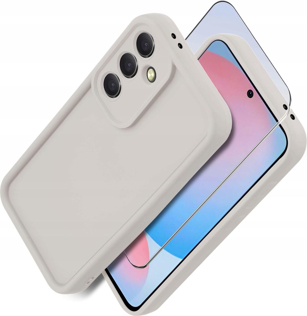 Etui für Samsung A56 5G aus mattem Silikon + Schutzglas für den Bildschirm