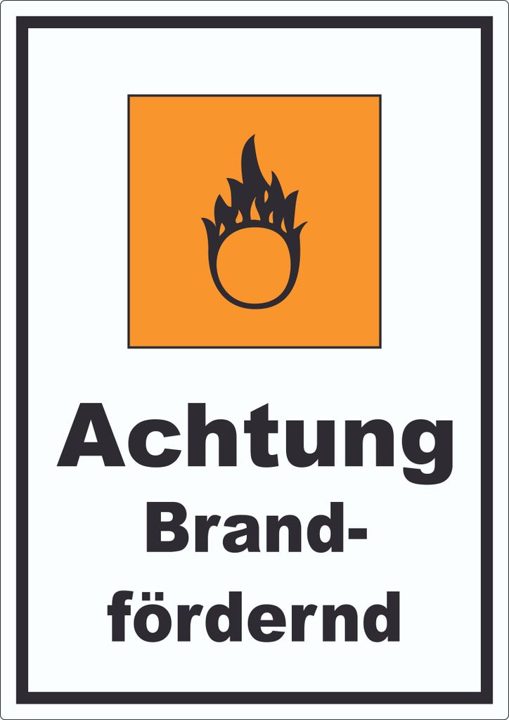 Aufkleber Gefahrensymbol Brandfördernd Brand A4 (210x297mm)