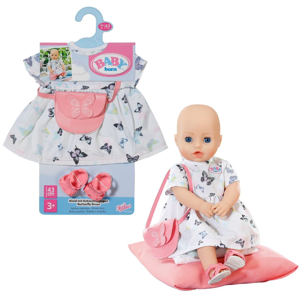 BABY born Schmetterlingskleid mit Tasche und Schuhen für 43 Produktbild 