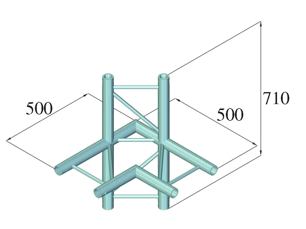Angle de structure carré 290mm BILOCK BQ2-PAC44H Jonction 4 Sorties