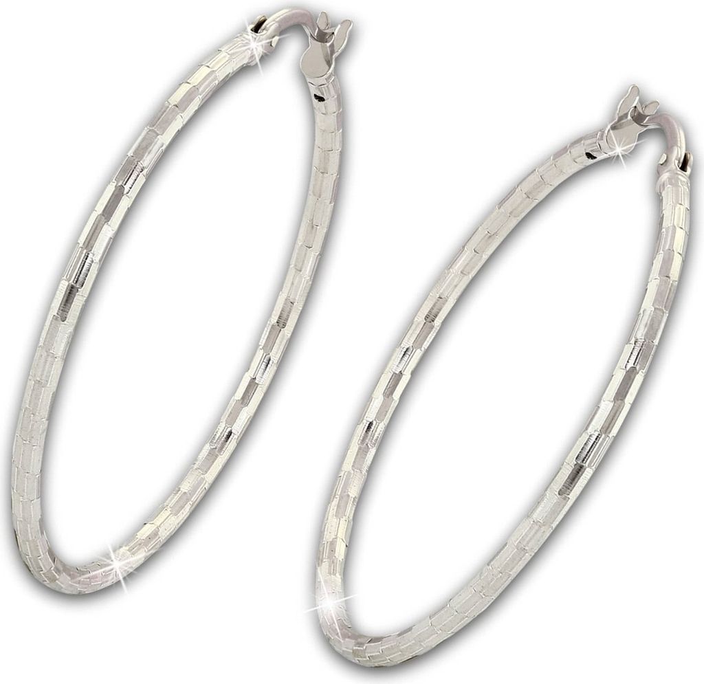 SilberDream Ohrringe Diamantschliff Damen 925 Silber Schmuck Creolen SDO67366
