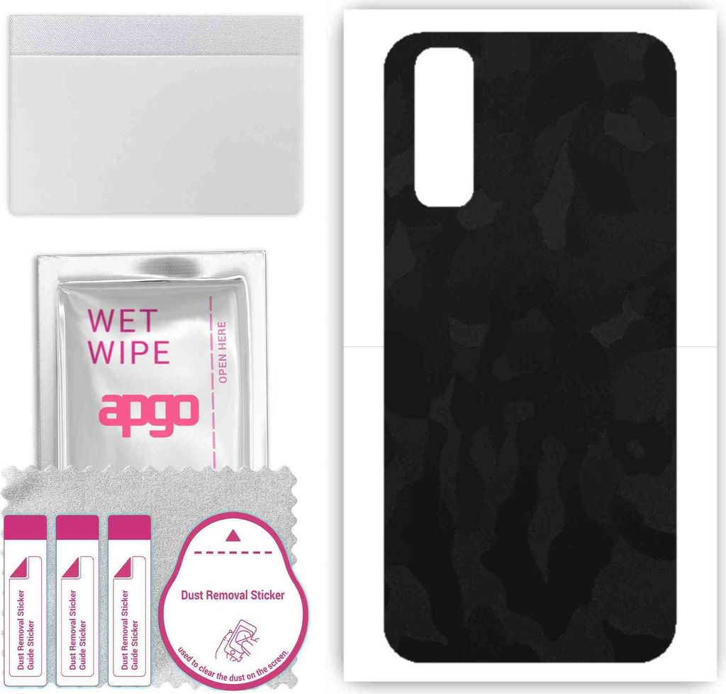 apgo Rückseite Schutzfolie, Skin, kompatibel mit Vivo Y70t, Hinten Displayschutzfolie aus Vinylfolie, kratzfest, einfache Montage - Schwarzes Tarn...