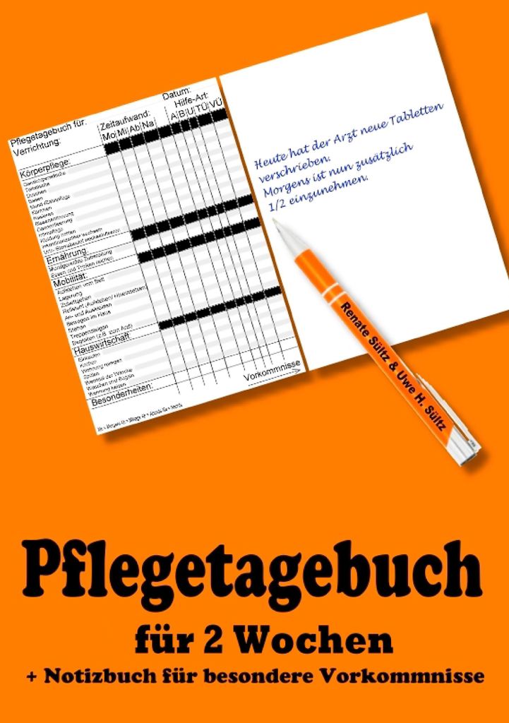 Pflegetagebuch für 2 Wochen - inkl. Notizbuch Produktbild 