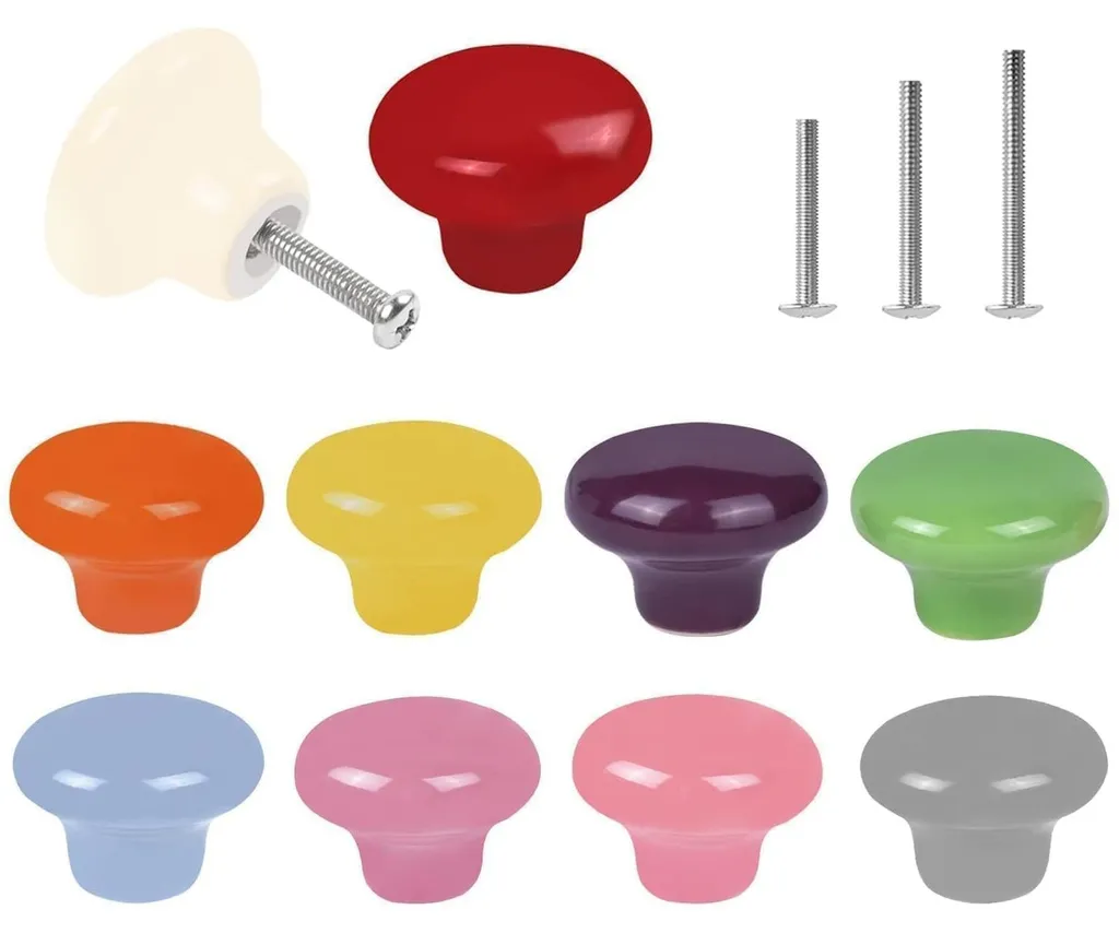 Boutons de tiroir en céramique multicouleur pour commode de chambre