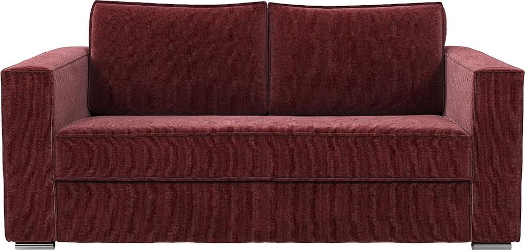 Schlafsofa mit Matratze 3-Sitzer - Chenille-Stoff - Bordeaux - Liegefläche 140 cm - Matratze 14 cm - LORETO
