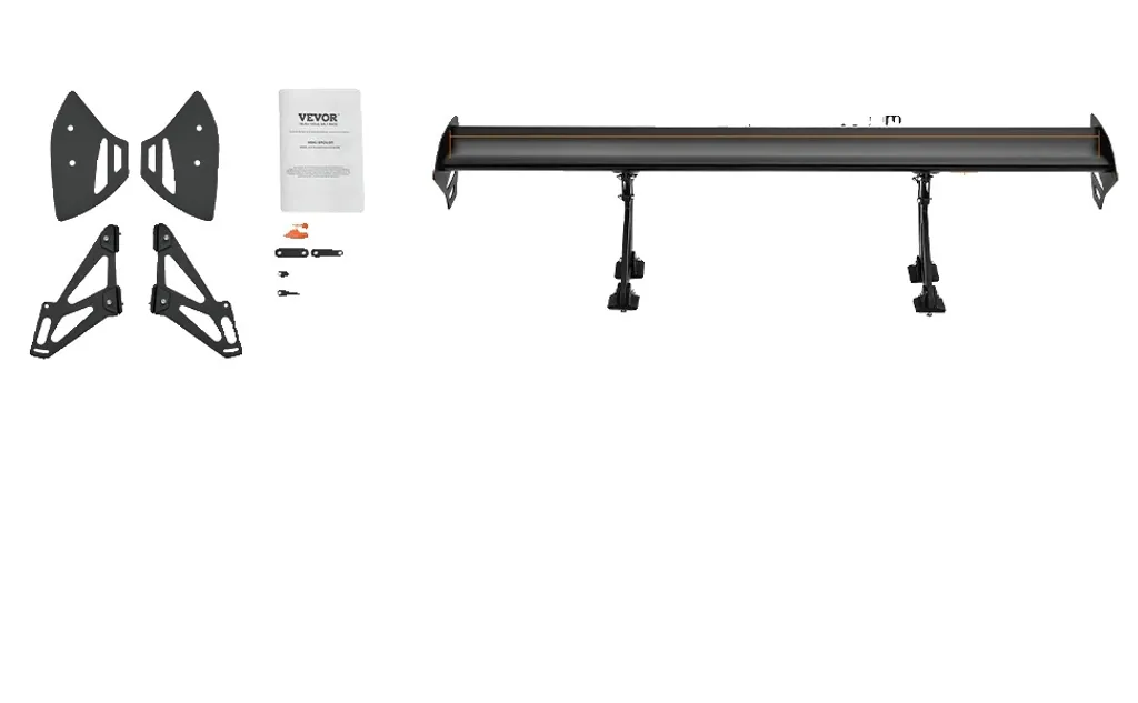 Spoiler Arrière de Voiture 43,3 Pouces en Alliage Aluminium Noir Mat