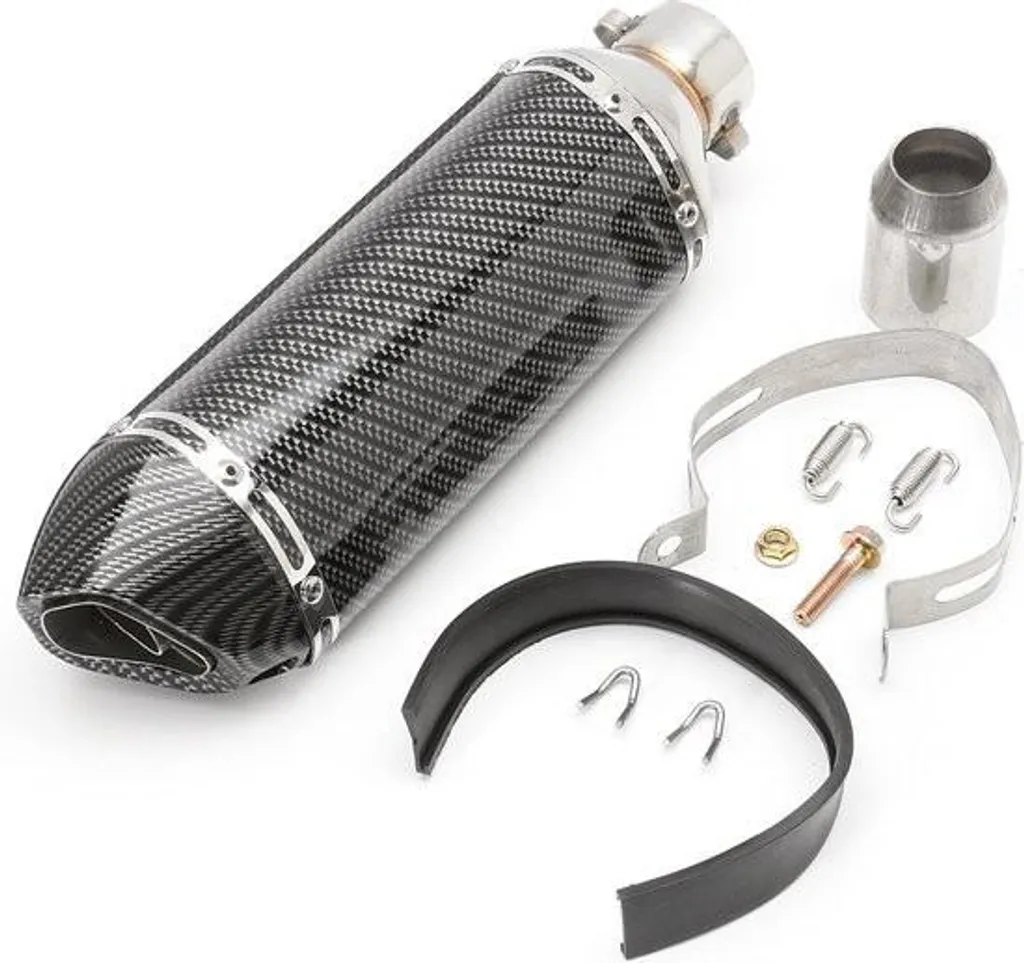 Pot d'Échappement Universel Carbone avec Chicane Amovible pour Quad