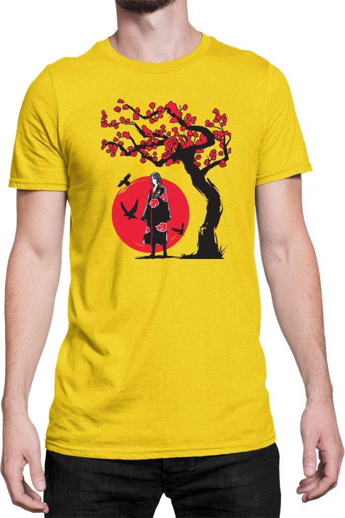 Herren T-Shirt Japan Anime Manga Naruto Itachi Uchiha Japan Tree, Man S / Gelb