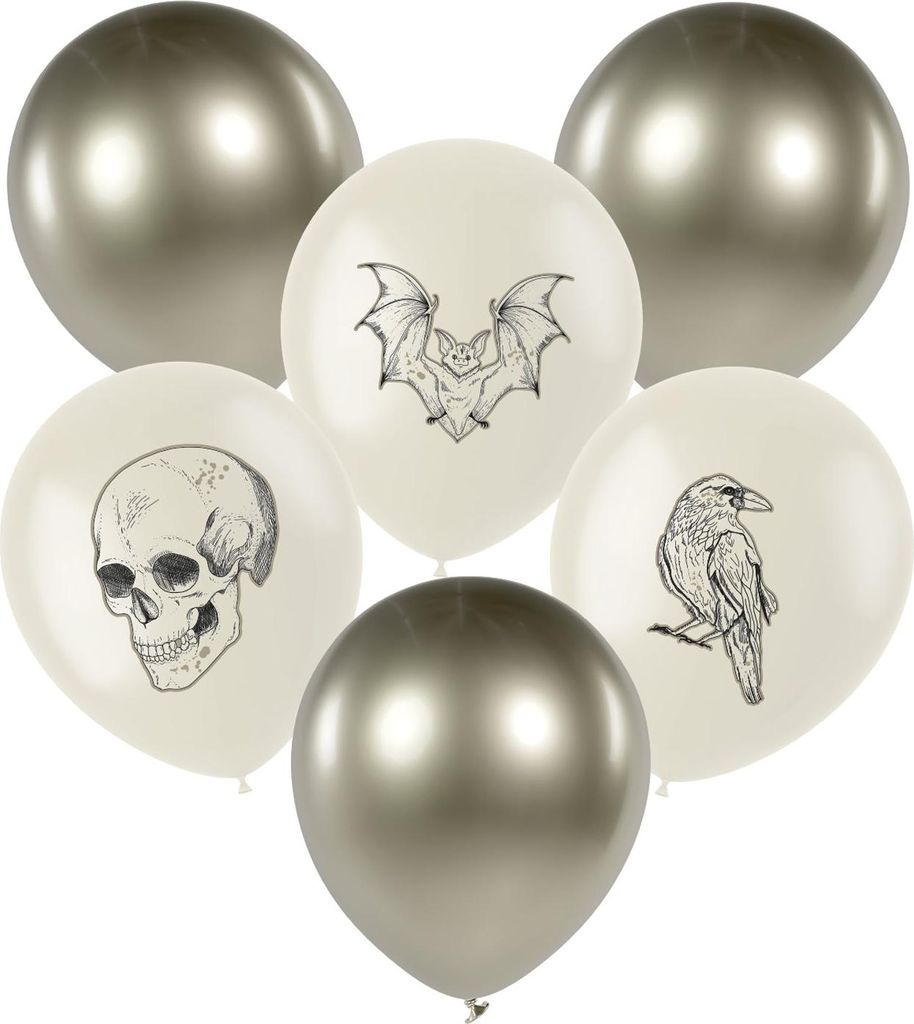 6 Creepy Glamour Ballons 23cm