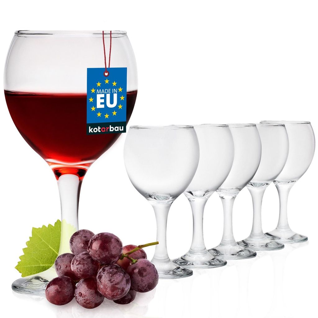 KOTARBAU 6er Set Rotweingläser 210 ml Glas Weingläser Weißweingläser Set Wine Glass Modern Gläser Wein Gläser Set Moderne Weingläser Trink...