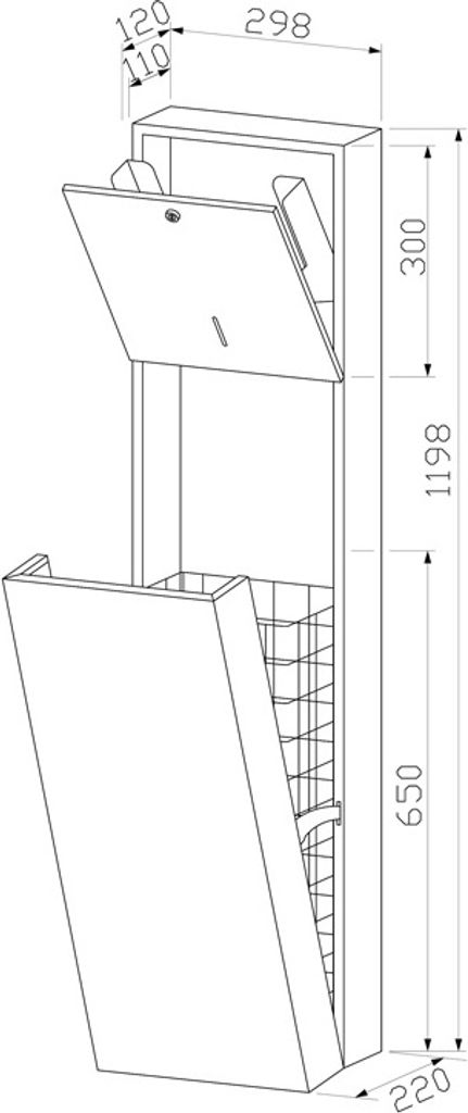 Wagner-EWAR Kombination 500Bl./32l WP5115 Edelstahl für Aufputzmontage, Variante:Edelstahl poliert