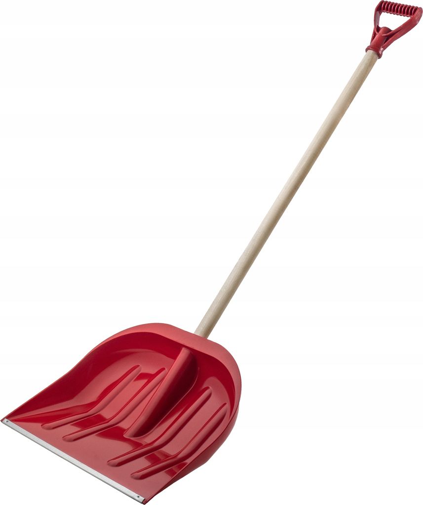 KADAX Schneeschaufel "Labrol", Schneespaten ohne Stiel mit Alukante und ergonomischem D-Griff, Rot, 45 cm
