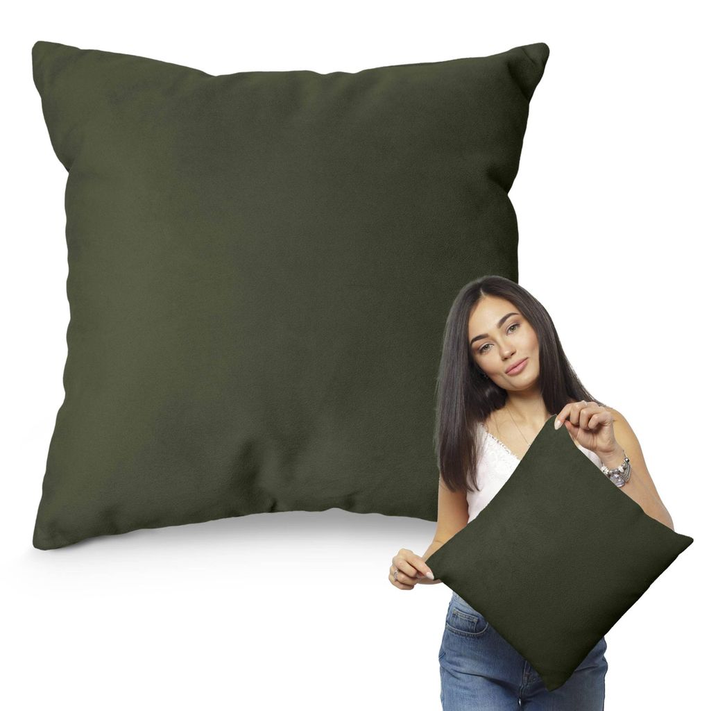 Muralo DEKORATIVES KISSEN 45 cm x 45 cm Zierkissen für Sofa Dekokissen für Bett Khaki