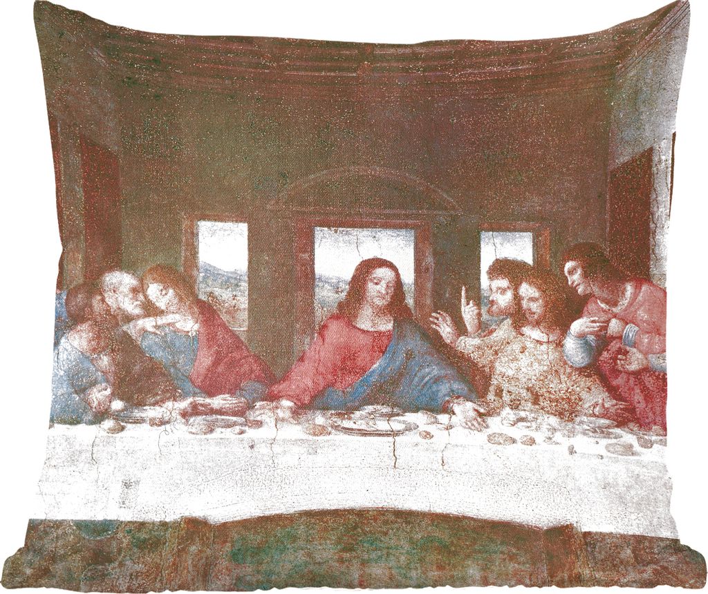 MuchoWow Zierkissen Sofakissen Wohnzimmer Dekokissen 50x50 cm Das letzte Abendmahl - Leonardo da Vinci - Komfort - Sofakissen