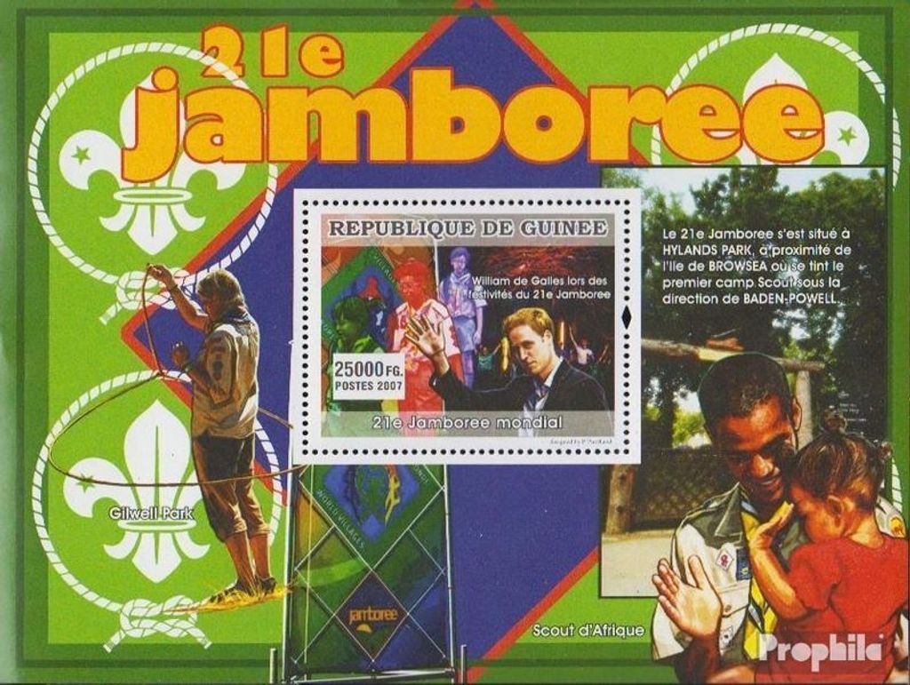 Briefmarken Guinea 2007 Mi Block1410 postfrisch Pfadfindertreffen