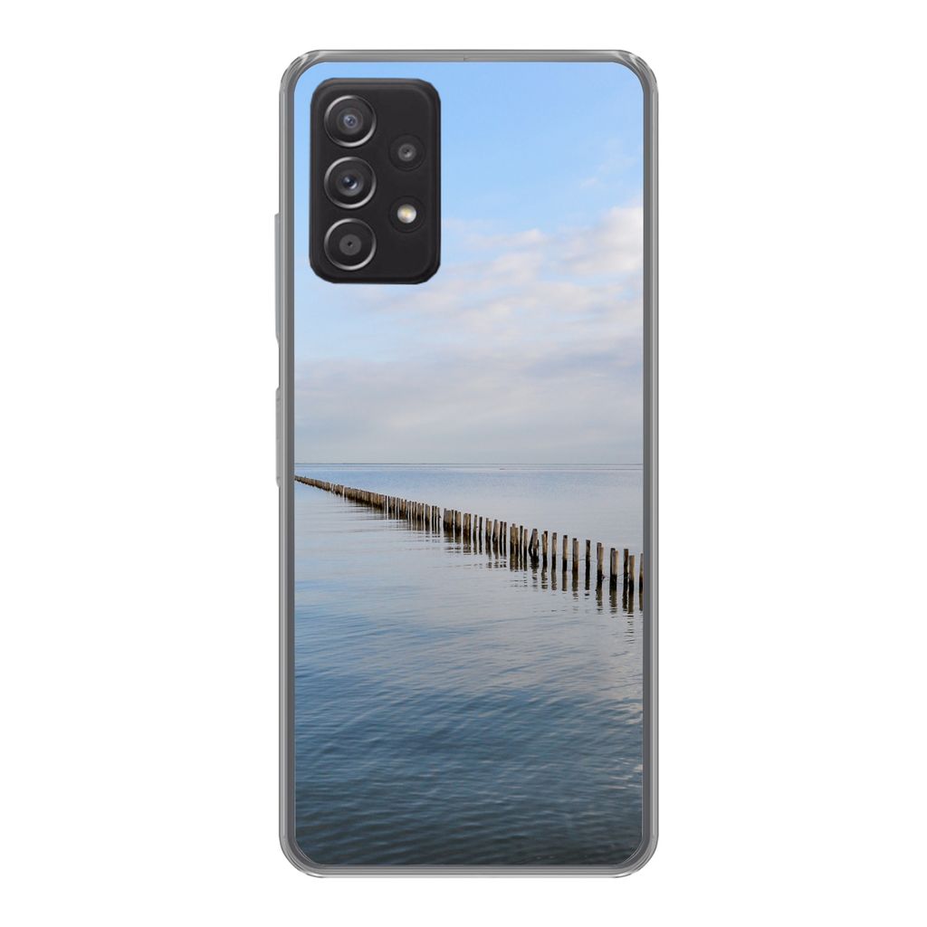 MuchoWow Handyhülle Schutzhülle Hülle für Samsung Galaxy A53 5G Nordsee - Wolken - Wasser Silikon Softcase Handy Hülle - Schutzabdeckung