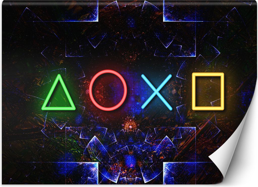 Vlies fototapete Spielkonsole Raumsymbole 150x105 cm Feeby Lila inkl. Kleber einfache Montage