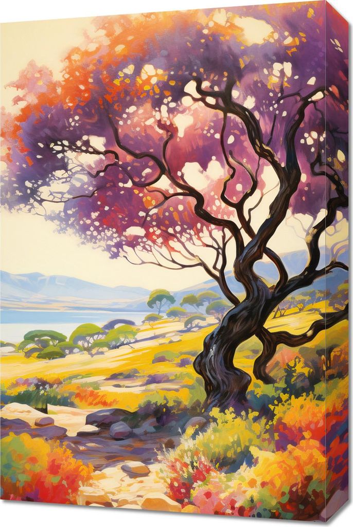 Bild 40x60cm Farbiger Sonnenuntergang über dem Tal