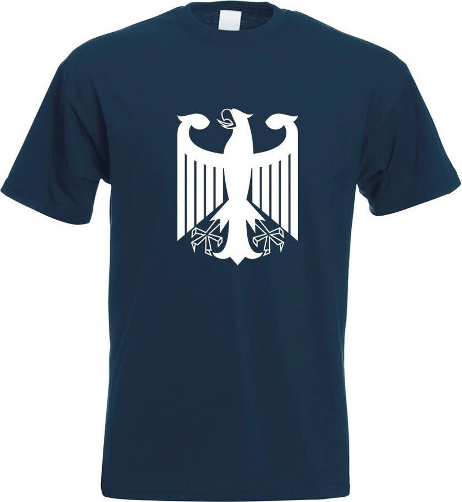 Kiwistar - T-Shirt - Navy - Bundeswappen Deutschland o. Rahmen Motiv Bedruckt Funshirt Design Print - mit Motiv Bedruckt - Funshirt Design - Sport ...