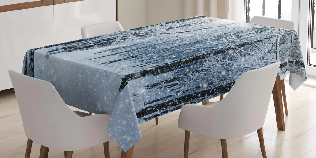 Tovaglia Invernale ABAKUHAUS 140x200cm - Bosco Innevato Elegante
