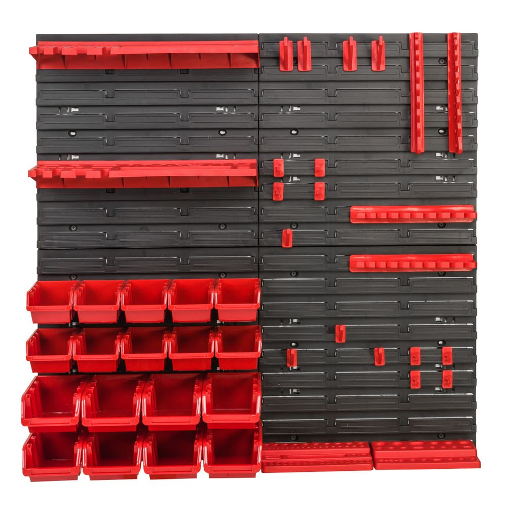 PAFEN Lagersystem 6 Boxen PAFEN Stapelboxen-Set Mit Wandregal Lagersystem – 6x Regal + 50 Boxen + Halterungen, 780 X 1544 Mm