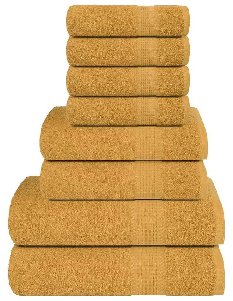 vidaXL Set di 8 asciugamani FROGN Gold 360 g/m² Immagine del prodotto 