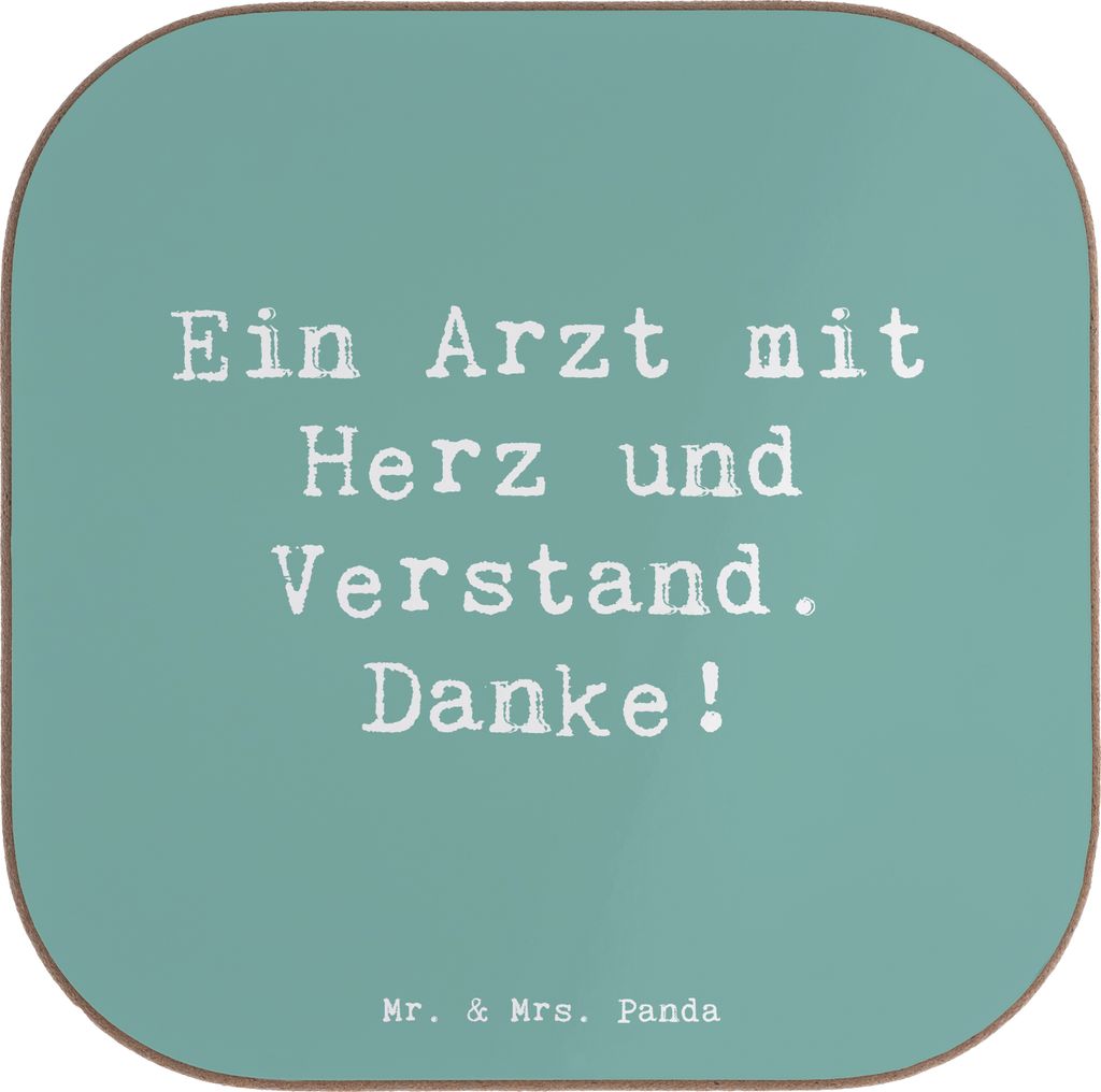 Mr. & Mrs. Panda Untersetzer für Gläser Spruch Arzt mit Herz - Meeresbrise - Geschenk, Unterstützung, Coaster, medizinische Berufe, Tischunterse...