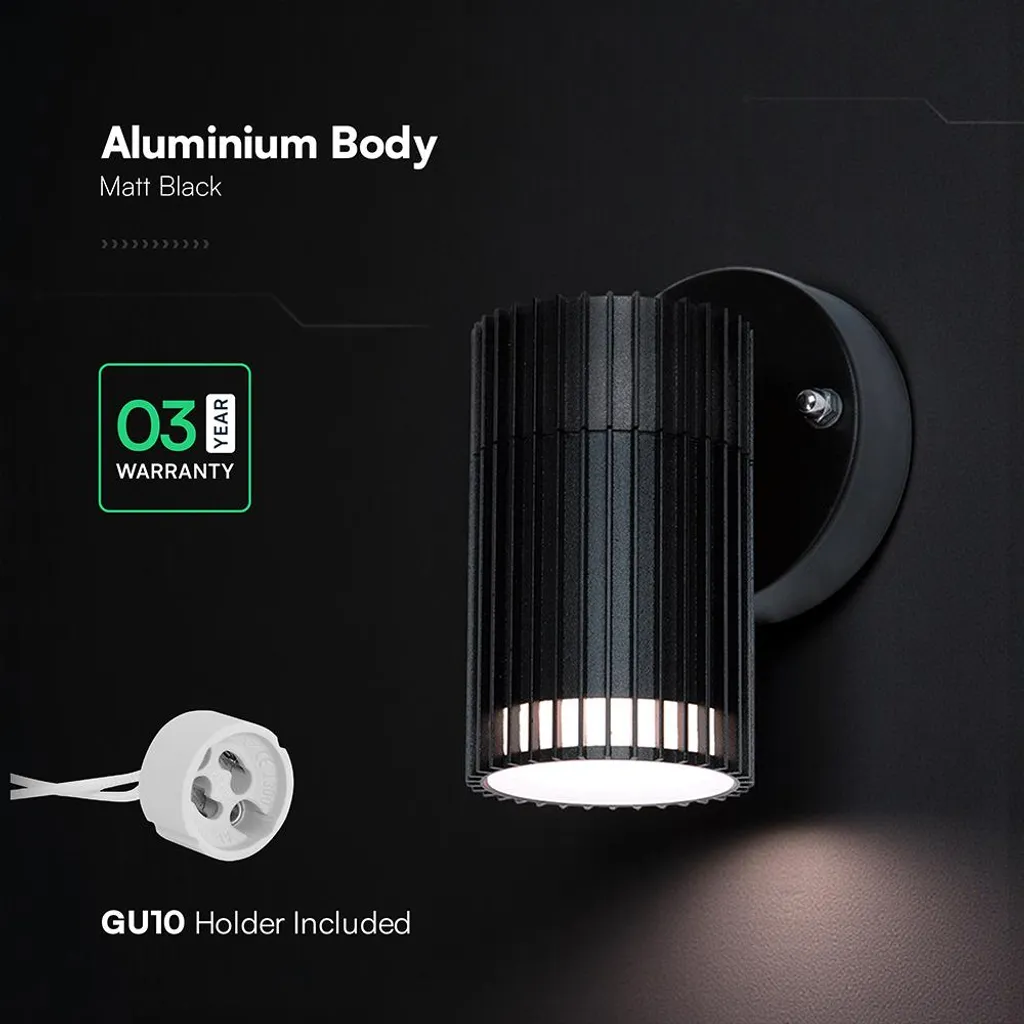 Lampe murale extérieure noire IP44 V-TAC - Éclairage de façade moderne - 6