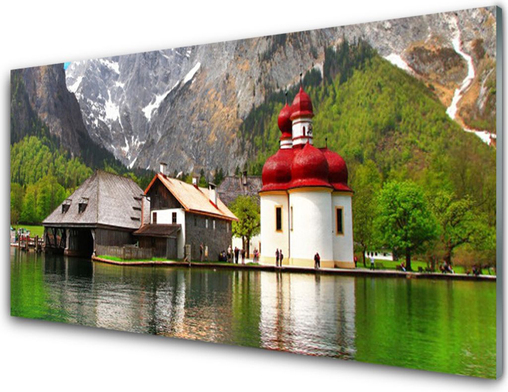 Acrylglasbilder 100x50 Wandbild Druck Gebirge Baum Zuhause Landschaft
